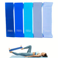 5pc Gradient Blue Yoga Squat Buttock Resistance Band, Thin Leg and Arm Pull Band, Strength Rehabilitation Training Buttock Circl